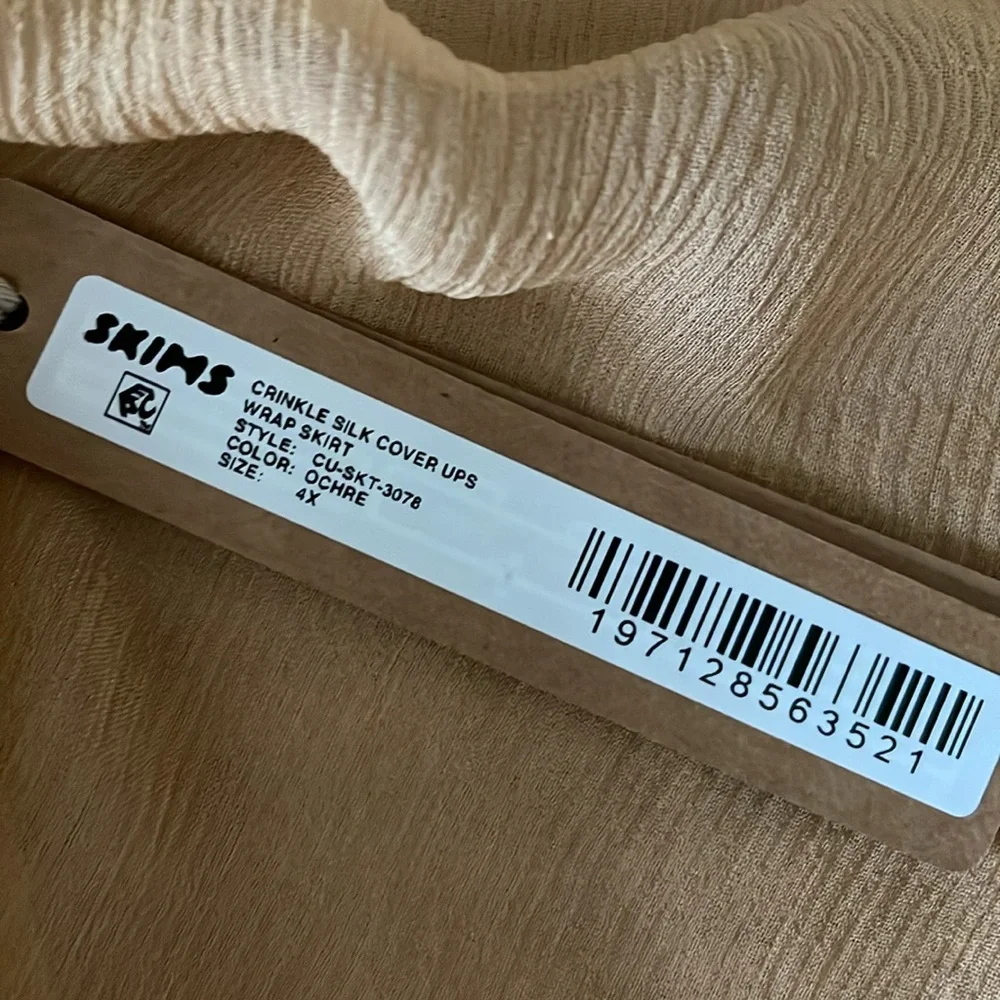 SKIMS Crinkle Silk Coverups Wrapped Skirt in Ochre NWT